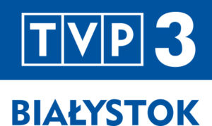 Niebieskie logo TVP3 Białystok